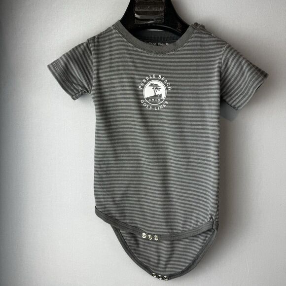 Pebble Beach Golf Links Striped Baby Bodysuit 12M - 100% Cotton College Kids - Picture 1 of 10